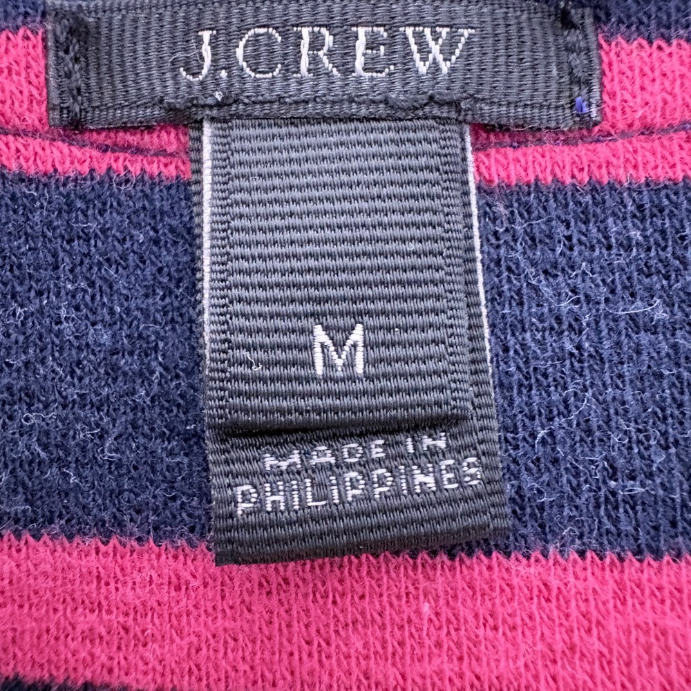 J. Crew Navy and Hot Pink Striped V-Neck Cardigan - Picture 2 of 5